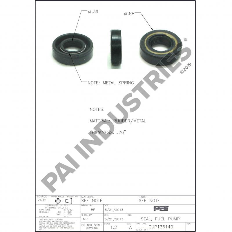 FUEL PUMP SEAL 70809