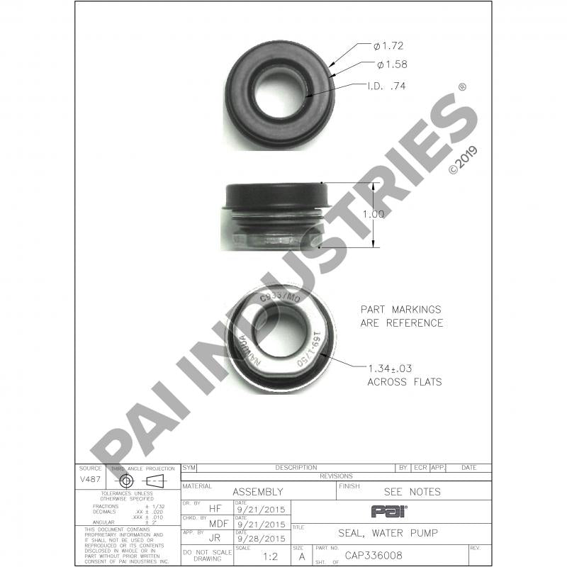 WATER PUMP SEAL 1691750