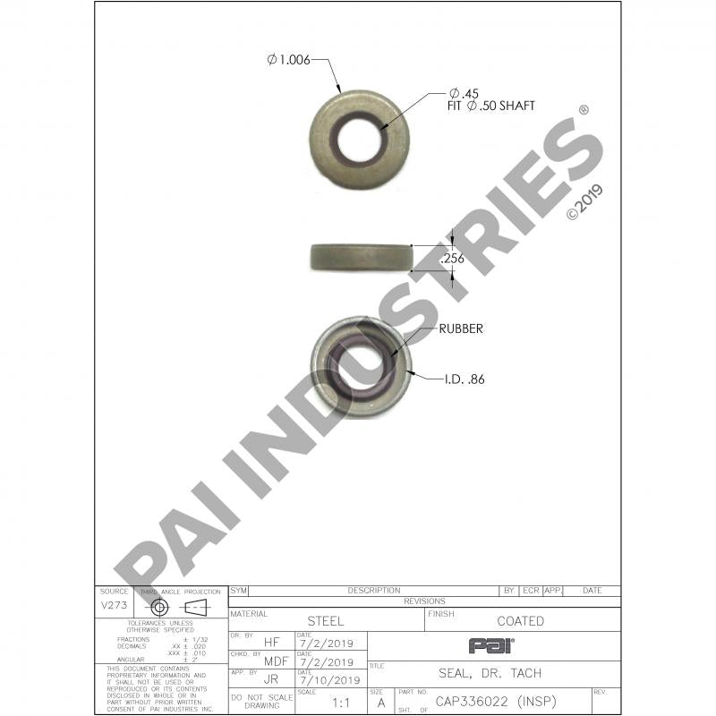 TACHOMETER DRIVE SEAL 5P0547