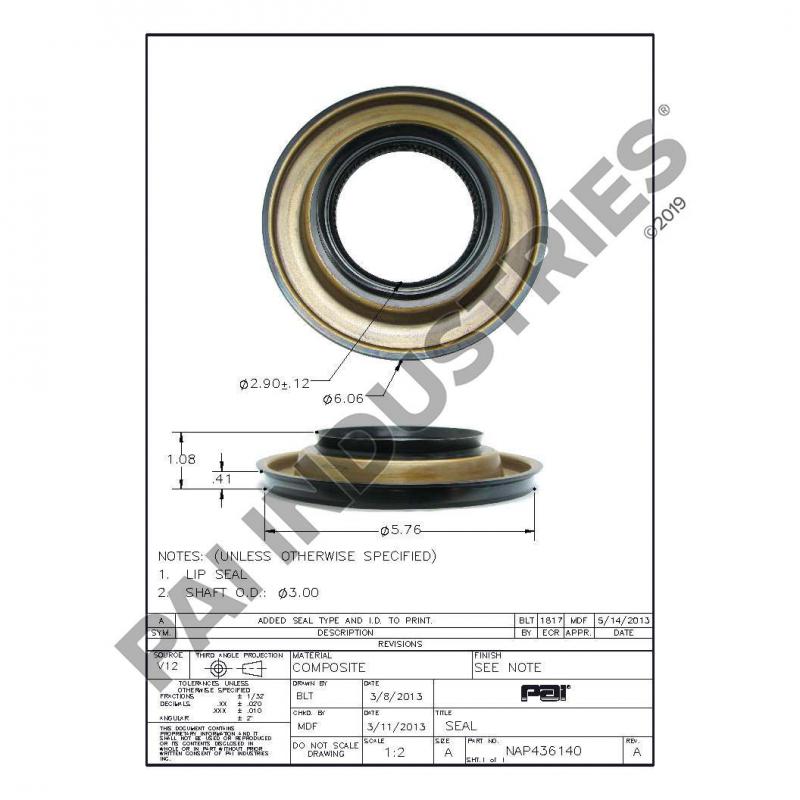 PINION OIL SEAL 1651281C91