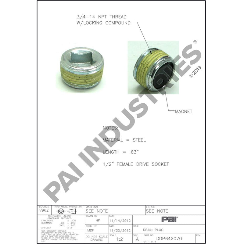 MAGNETIC DRAIN PLUG 23505720