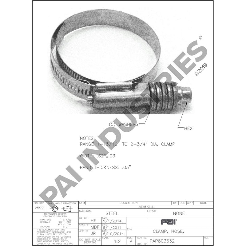 EGR COOLER HOSE CLAMP 20920723