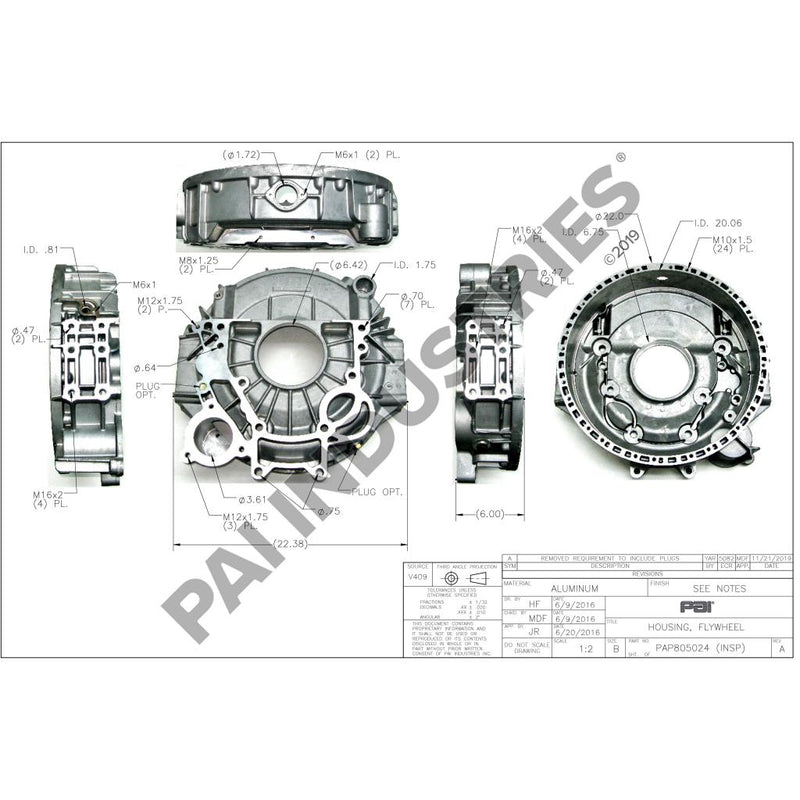 Mack E6, E7 FLYWHEEL HOUSING 634GC5330M SAE