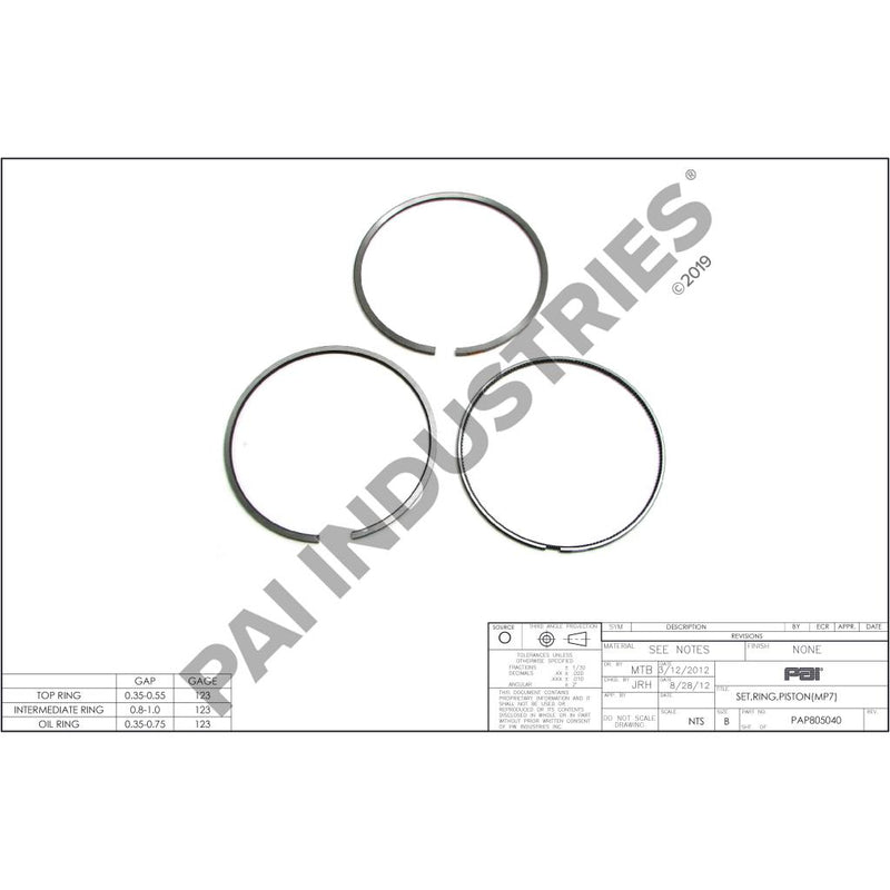 PISTON RING SET 20856715