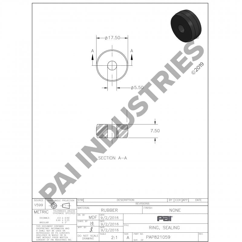 RECTANGULAR SEALING RING 1547955