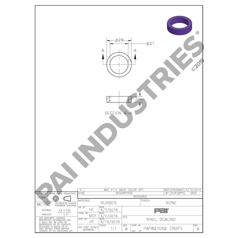 RECTANGULAR SEALING RING 21092243