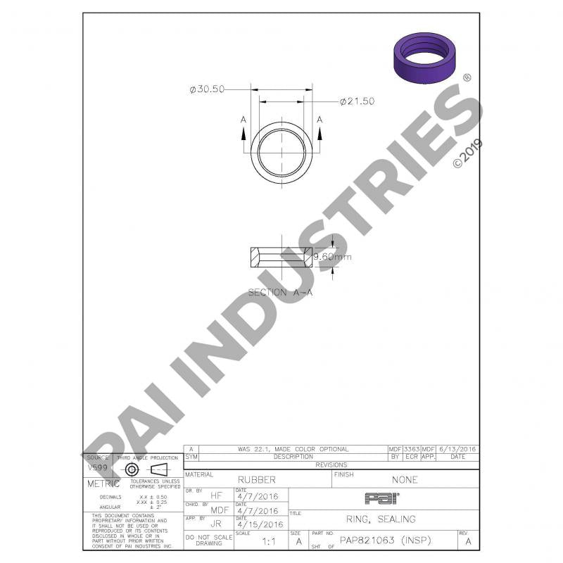 RECTANGULAR SEALING RING 1677294