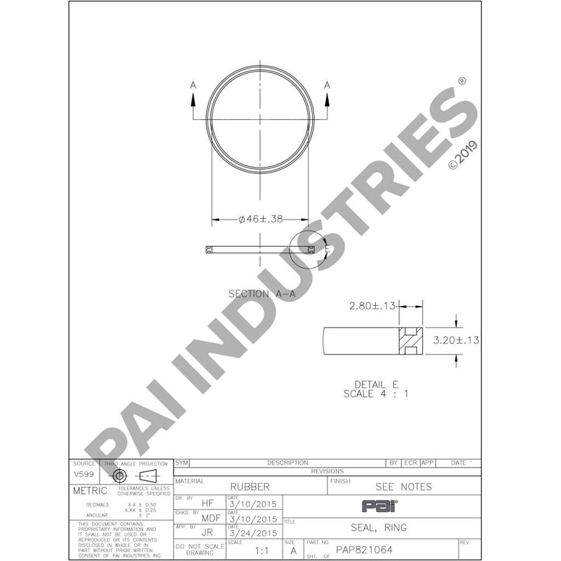 RECTANGULAR SEALING RING 446GC2158M