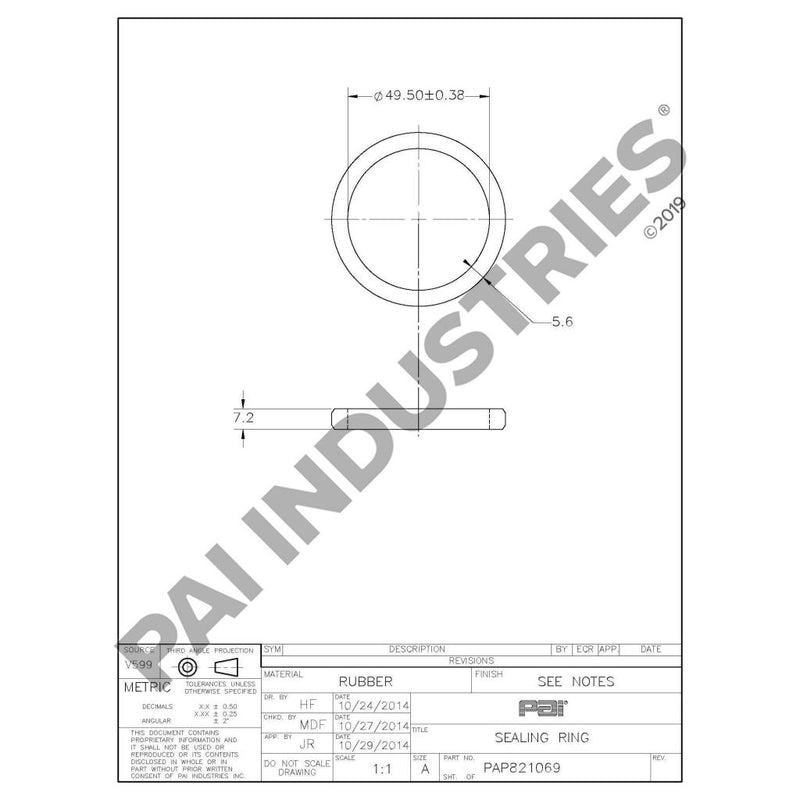 RECTANGULAR SEALING RING 1547254