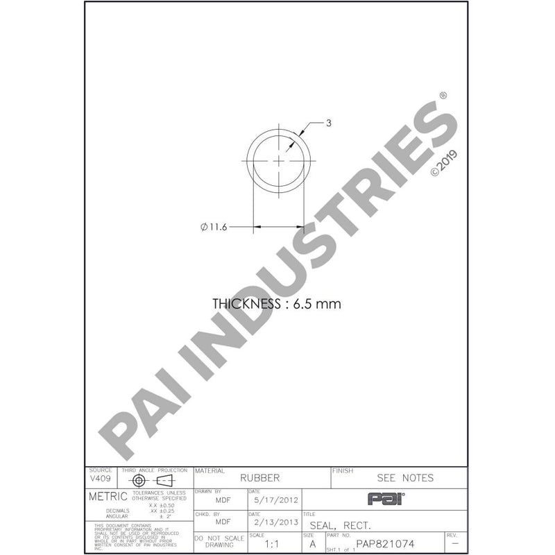 RECTANGULAR SEALING RING 20526428