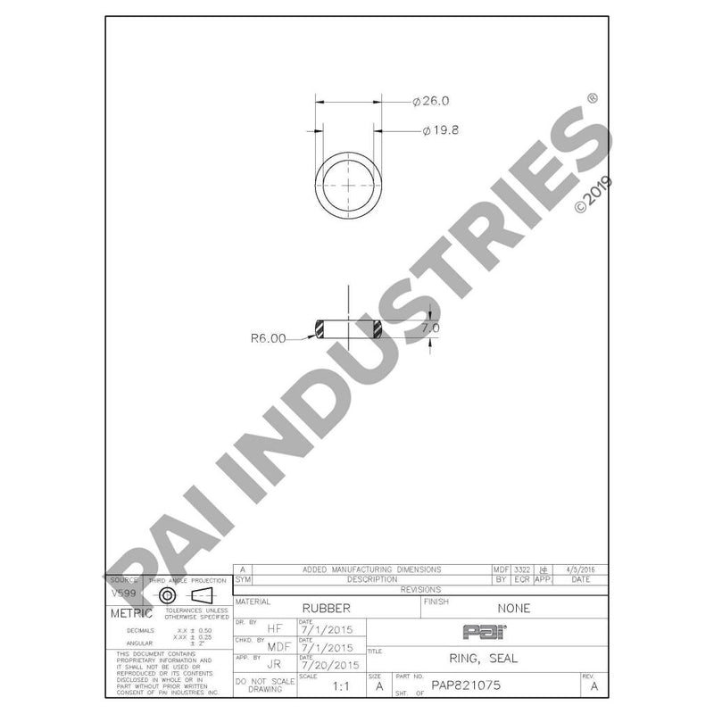 RECTANGULAR SEALING RING 1547255