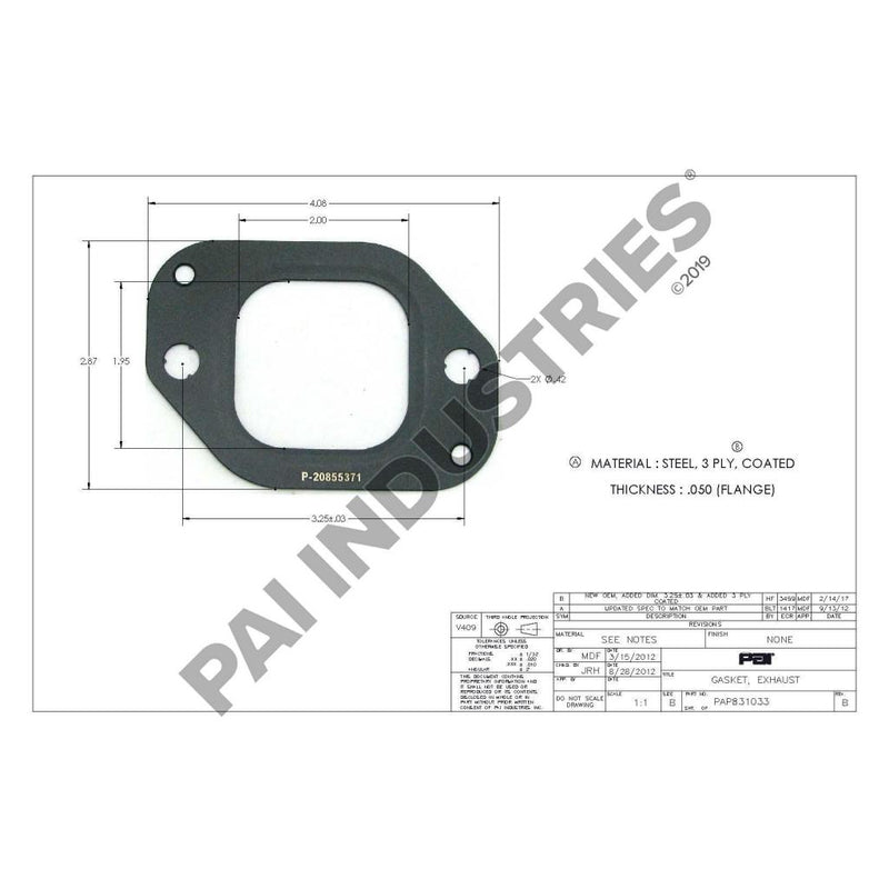 EXHAUST MANIFOLD GASKET 20543071