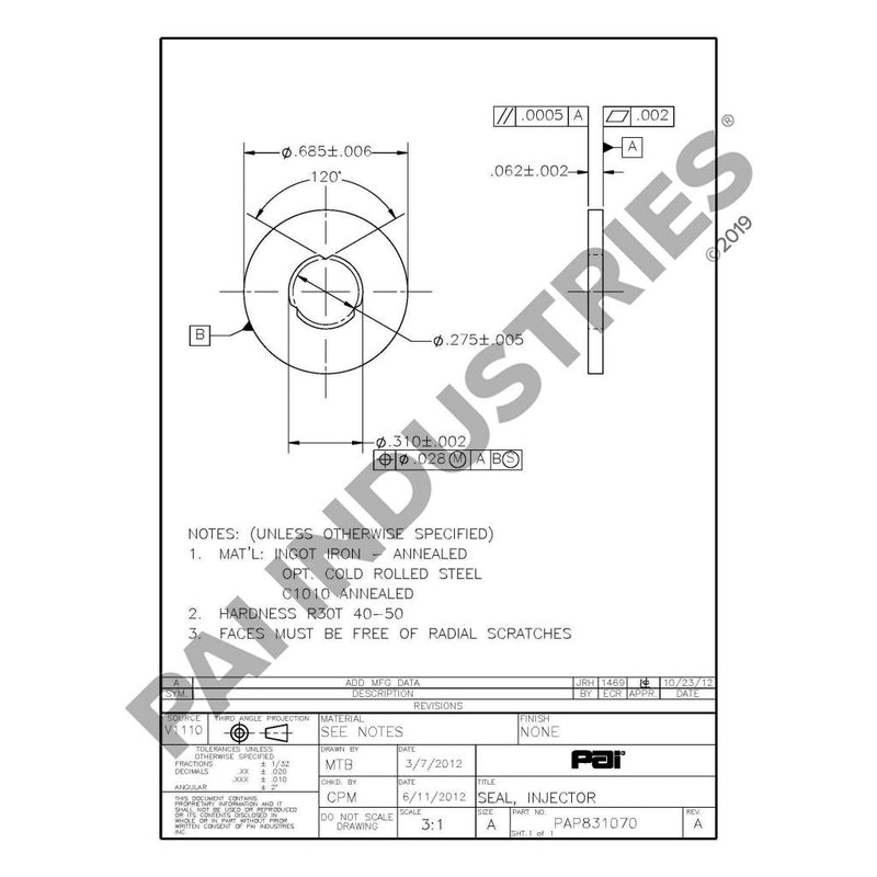 INJECTOR NOZZLE SEAL 21261987