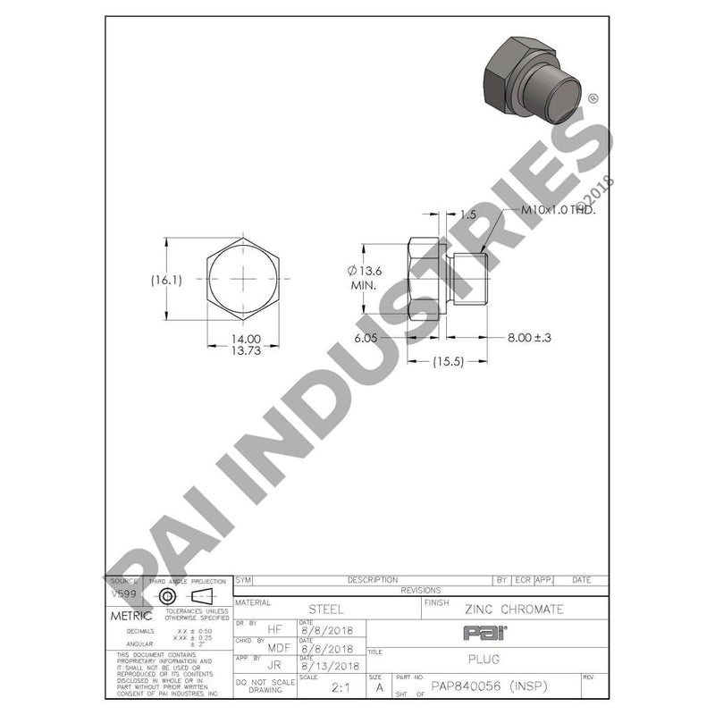 HEX HEAD PLUG 960628