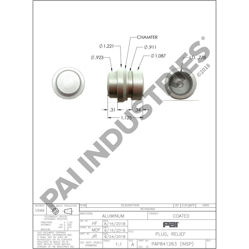 RELIEF VALVE PLUG 20580032