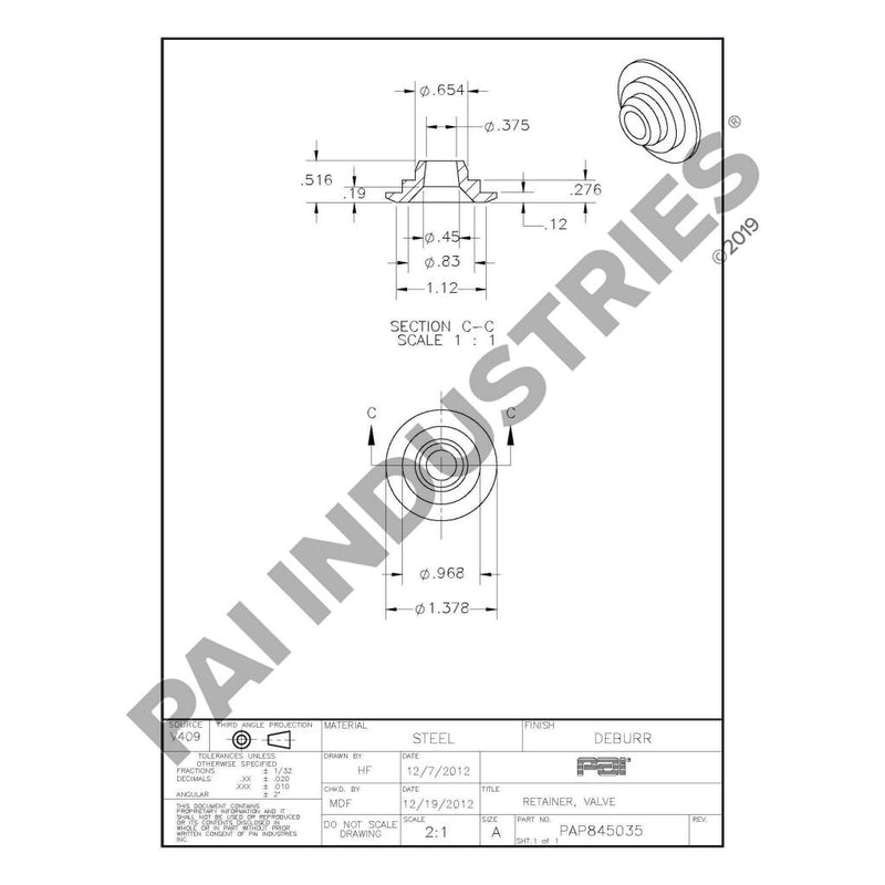 VALVE RETAINER 20510743