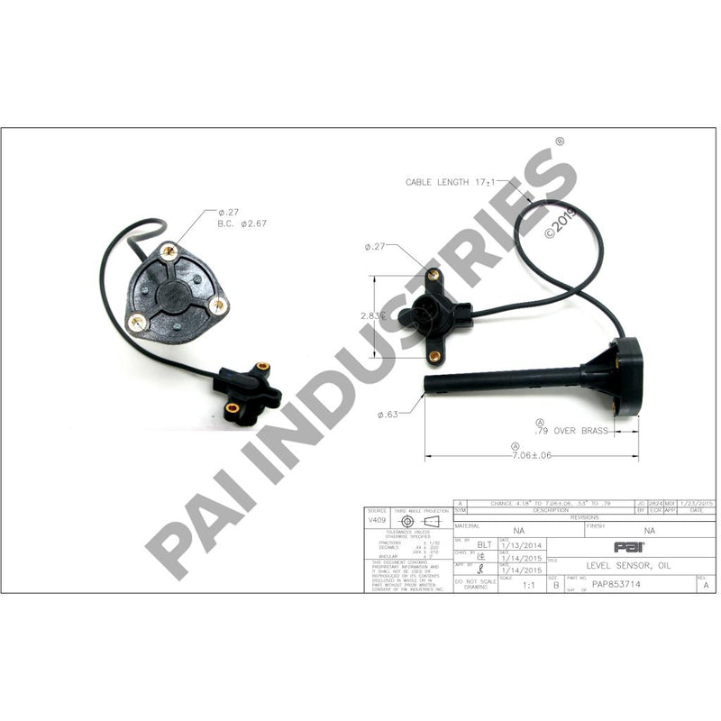 OIL LEVEL AND TEMPERATURE SENSOR 21521353