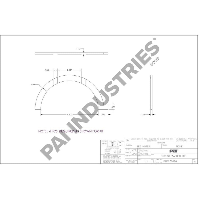 THRUST WASHER KIT 21267844