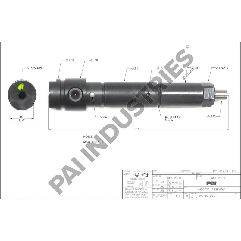 FUEL INJECTOR ASSEMBLY 736GB415M