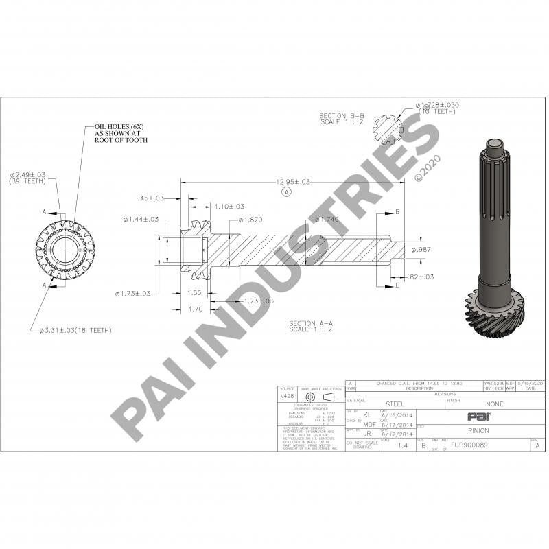 INPUT PINION 4301625