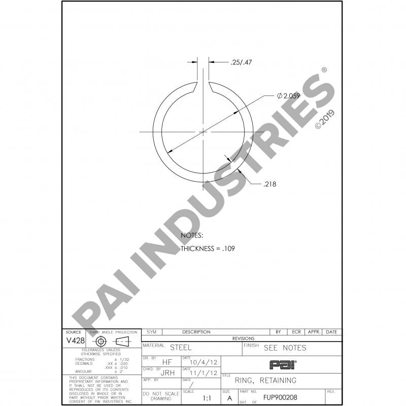 RETAINING RING 4301254