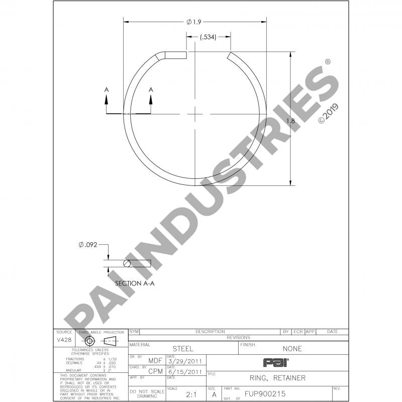 INTERNAL RETAINING RING 235416
