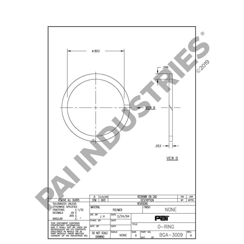 RECTANGULAR SEALING RING 56AX438