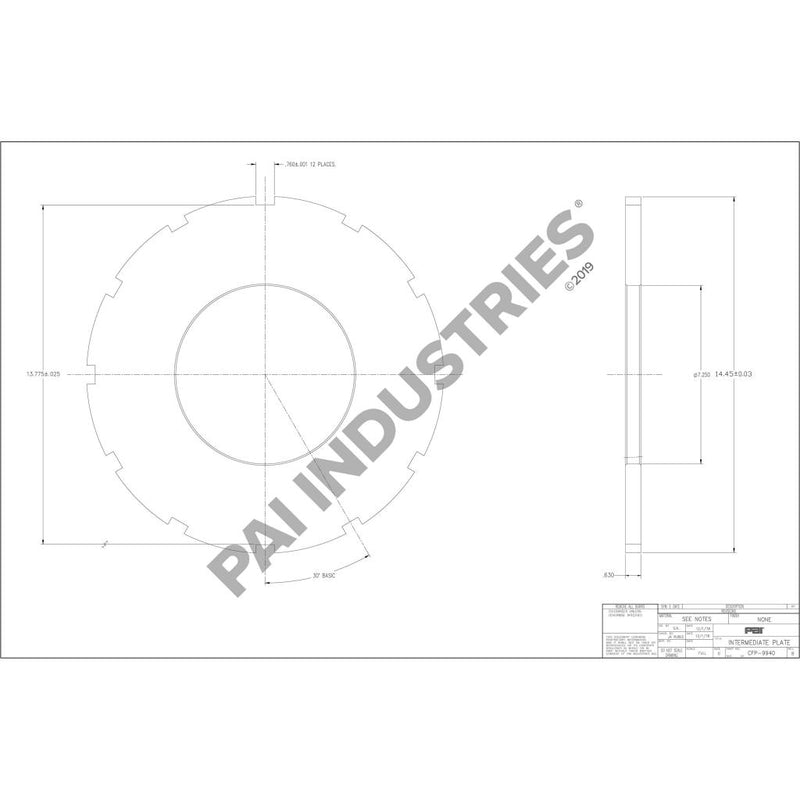 INTERMEDIATE PATE 2104-113C49