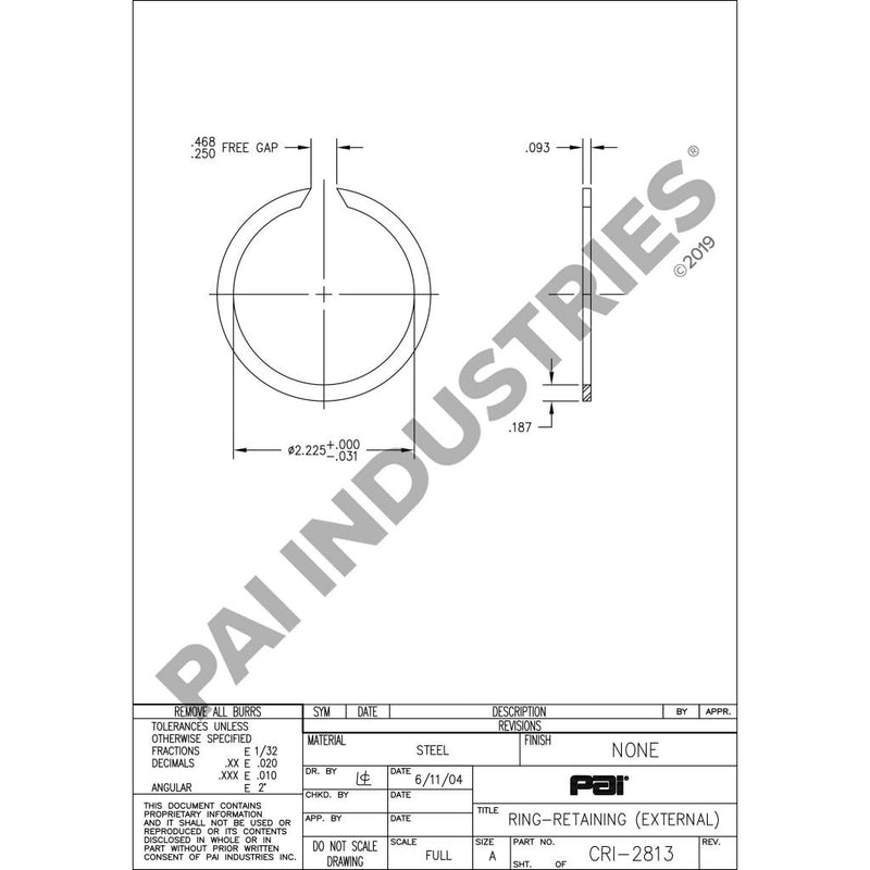 RETAINING RING 2104-236C13