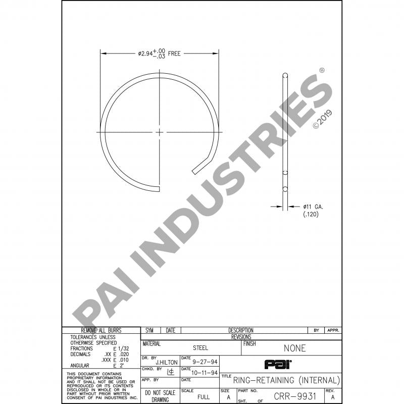 INTERNAL RETAINING RING 2104-236C20