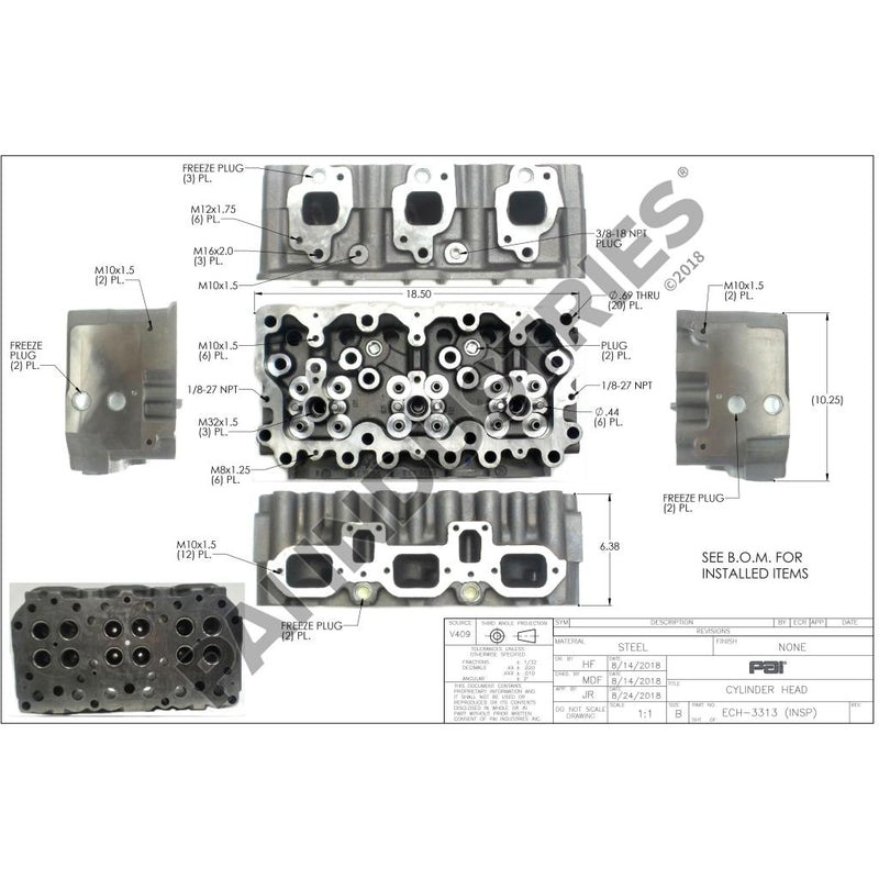 CYLINDER HEAD ASSEMBLY 732GB5382M