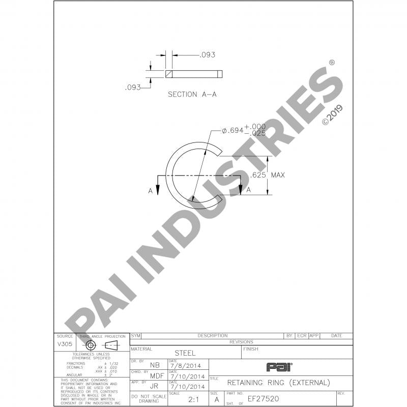 RETAINING RING 14291