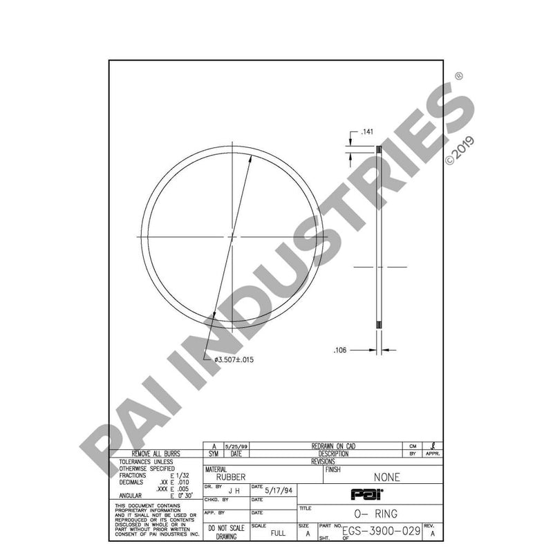 RECTANGULAR SEALING RING 446GC1126A