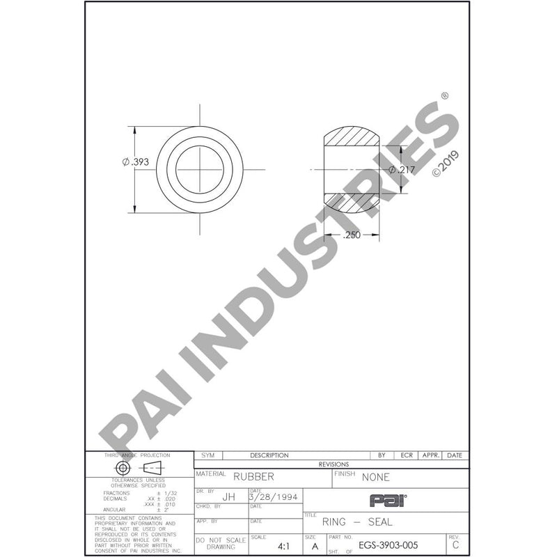 RECTANGULAR SEALING RING 52AX47