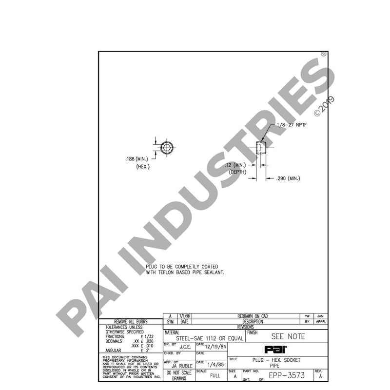 PIPE PLUG 49AX230