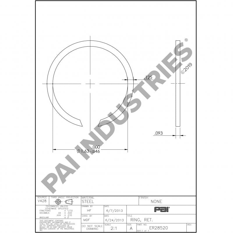 RETAINING RING 1229-L-1624