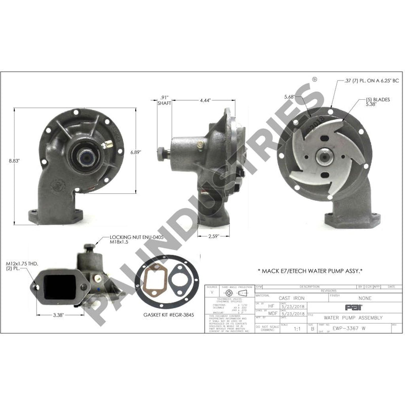 WATER PUMP ASSEMBLY 316GC284A