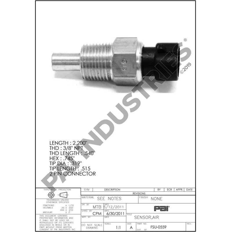 TEMPERATURE SENSOR 64MT291