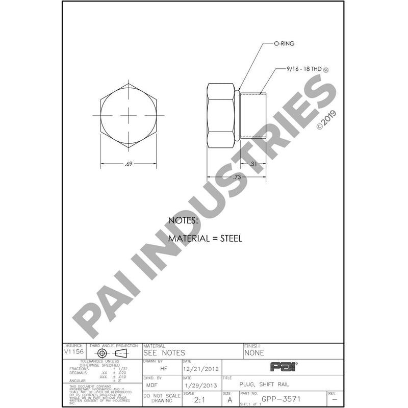 SHIFT RAIL PLUG 49AX262