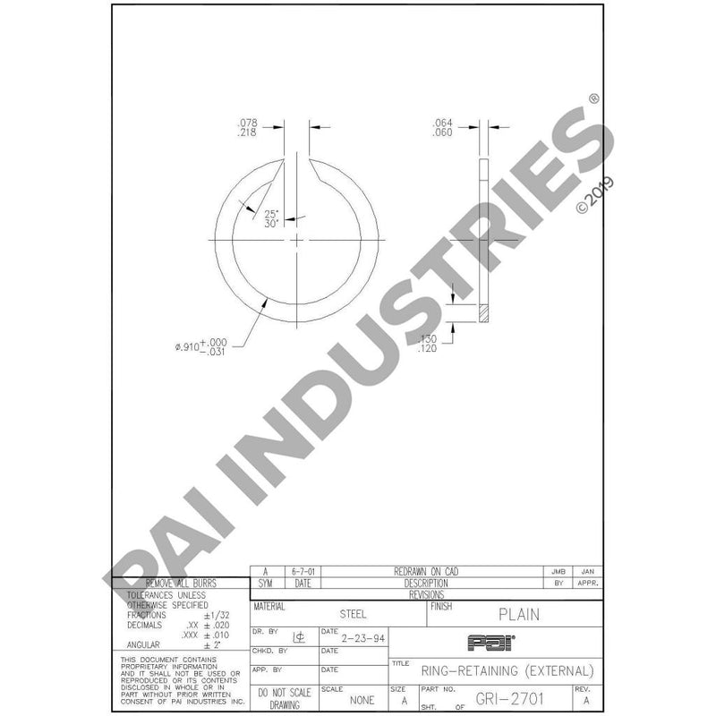 RETAINING RING 97AX54