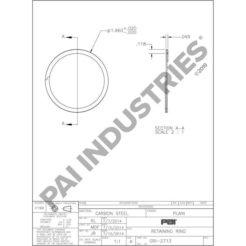 INTERNAL / SPIRAL RETAINING RING 97AX231