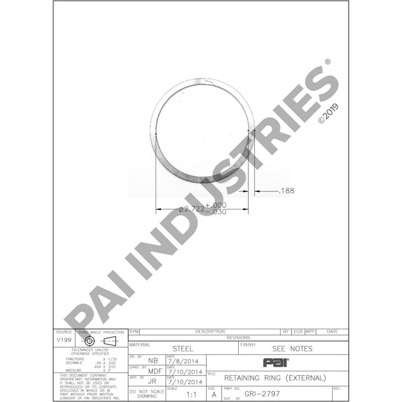 EXTERNAL / SPIRAL RETAINING RING 97AX260