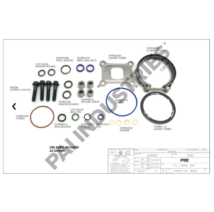 Mack MP8 / Volvo D13 TURBOCHARGER MOUNTING KIT PART